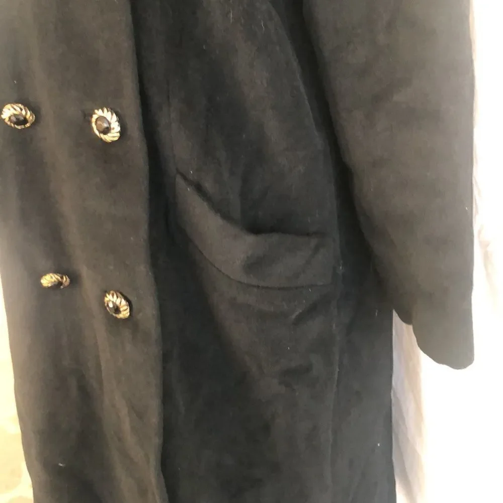 Vintage RANSOHOFFS black 100% baby Llama wool winter coat. Double breasted - Picture 5 of 17